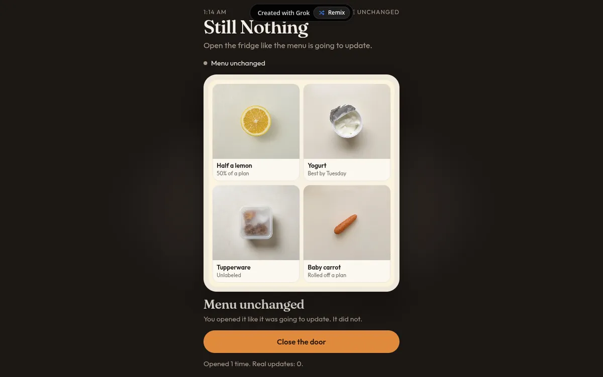 Screenshot of Still Nothing