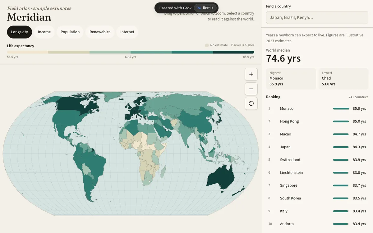 Screenshot of Meridian: Field Atlas
