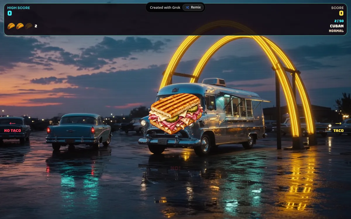 Screenshot of No Taco?