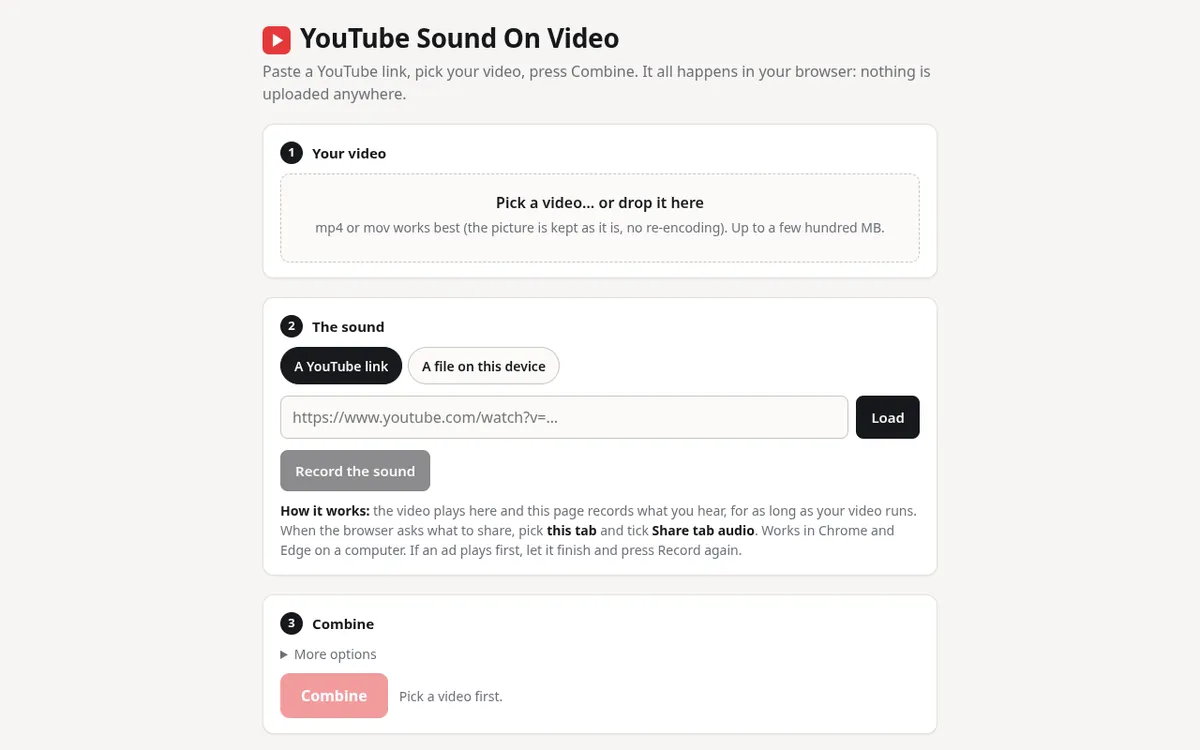Screenshot of YouTube Sound On Video