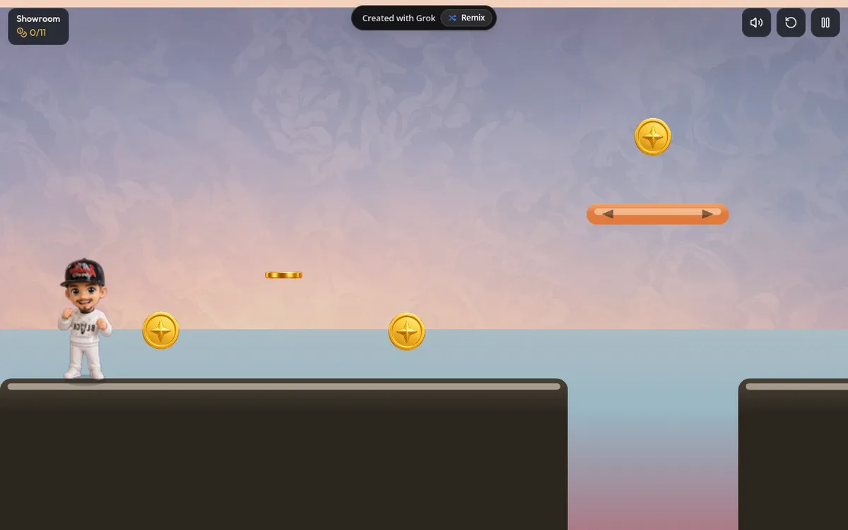 DoeFash screenshot: Collect coins in a platformer browser game