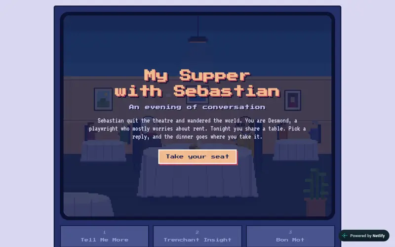 Screenshot of Supper With Sebastian