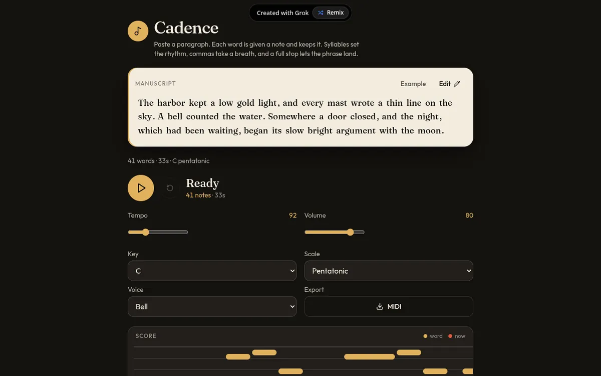 Screenshot of Cadence