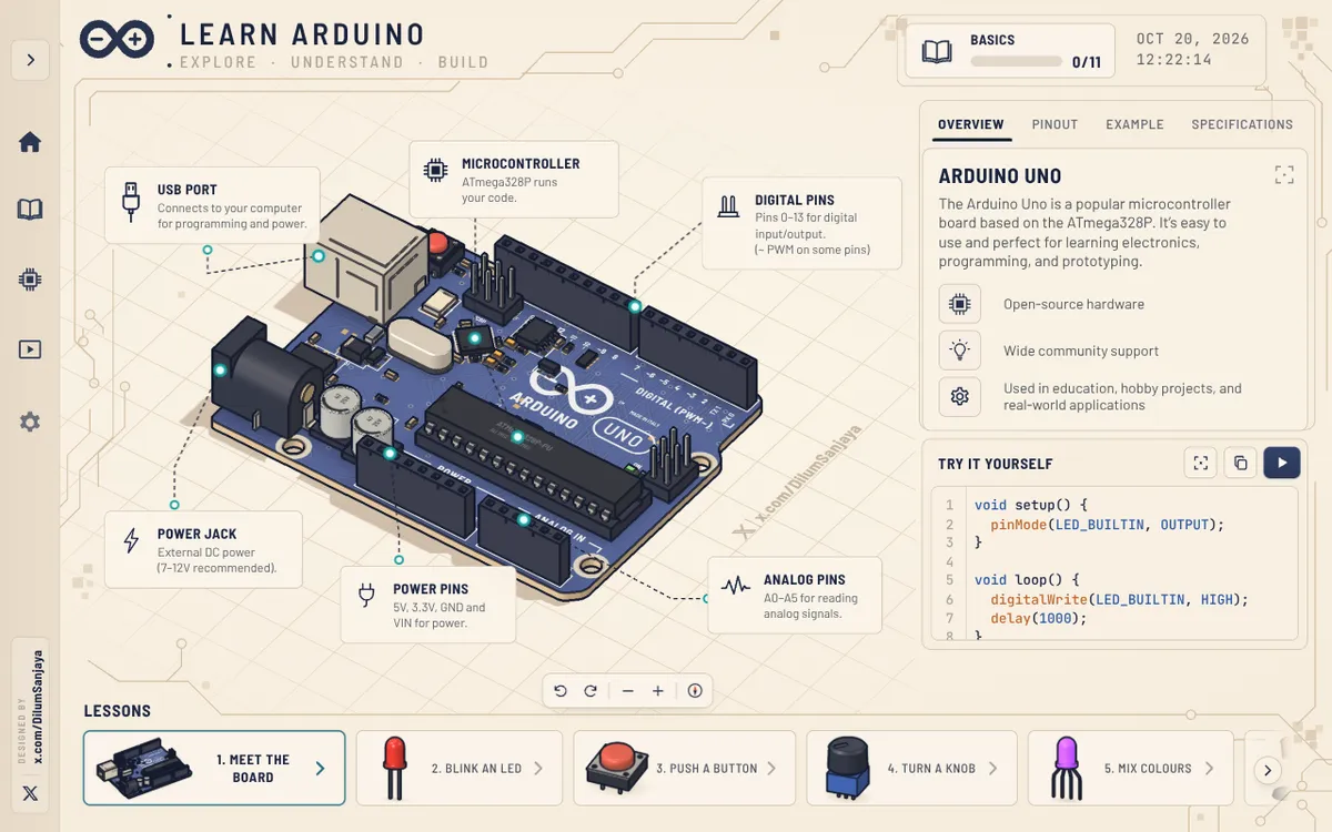 Screenshot of Learn Arduino