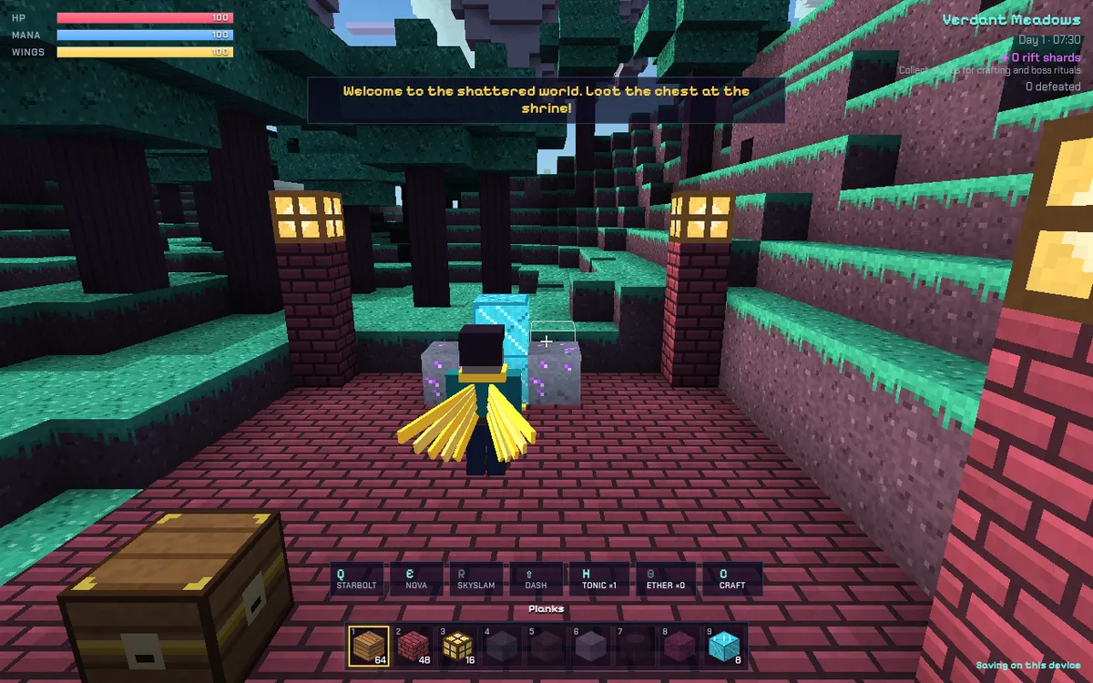 Skyshard screenshot: Grow wings and fight bosses in a 3D browser RPG
