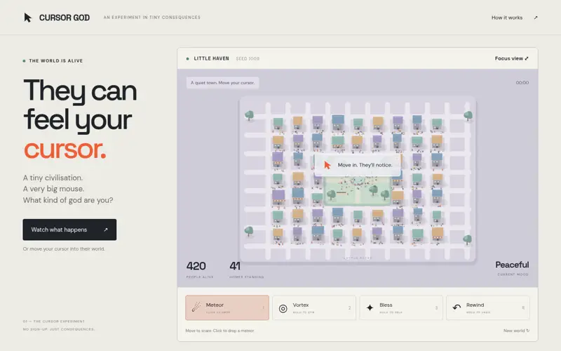 Screenshot of Cursor God