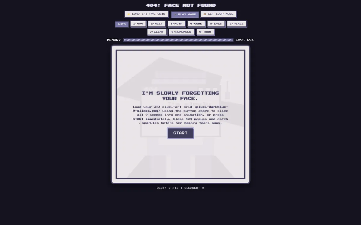 Screenshot of 404: Face Not Found