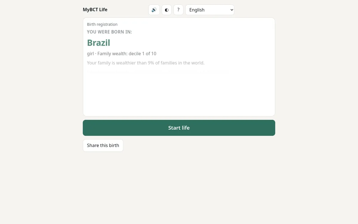 MyBCT Life screenshot: Grow wealth from birth in a life simulator game
