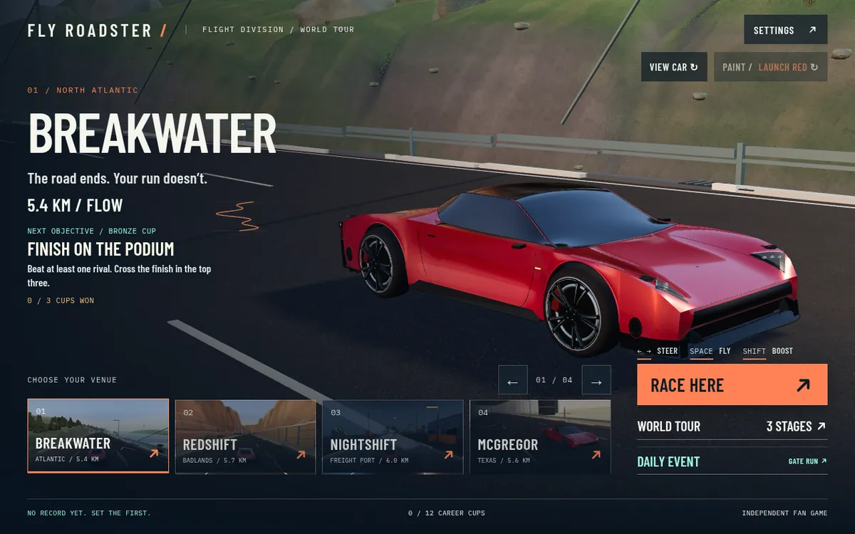 Screenshot of Roadster World Tour