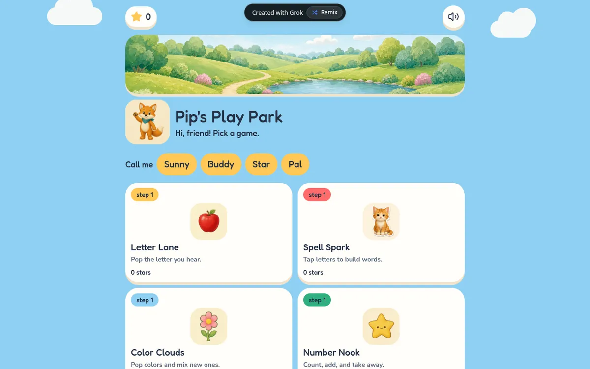 Screenshot of Pip's Play Park