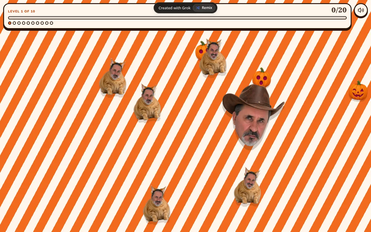 Spooky Rodeo screenshot: Clear ten levels of a halloween tap game