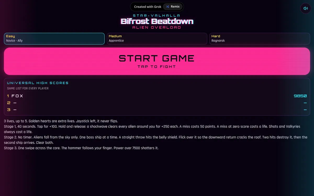 Bifrost Beatdown screenshot: Swing a hammer in an alien arcade game
