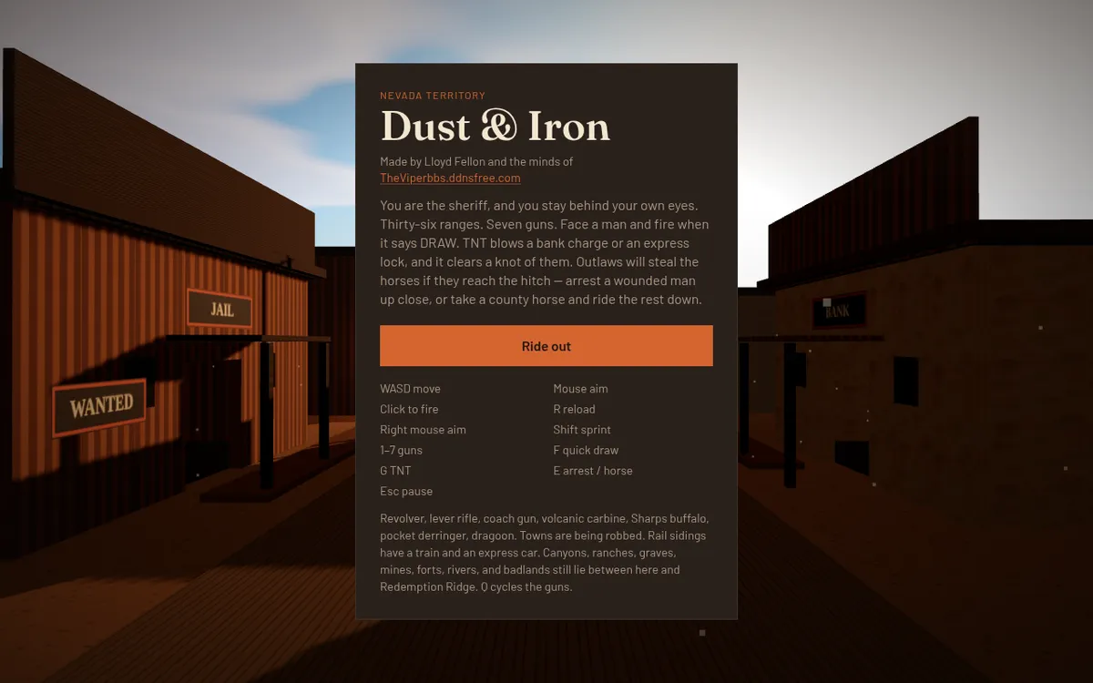 Dust & Iron screenshot: Ride as sheriff in a wild west shooter game