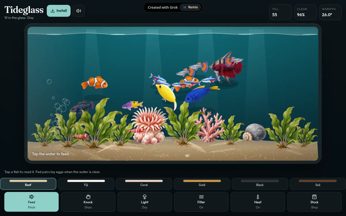 Screenshot of Tideglass