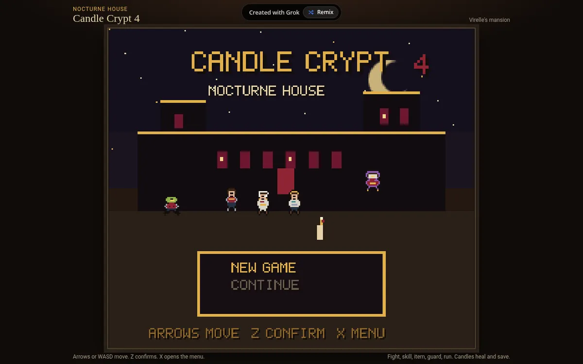Candle Crypt 4 screenshot: Explore a vampire mansion in a retro RPG