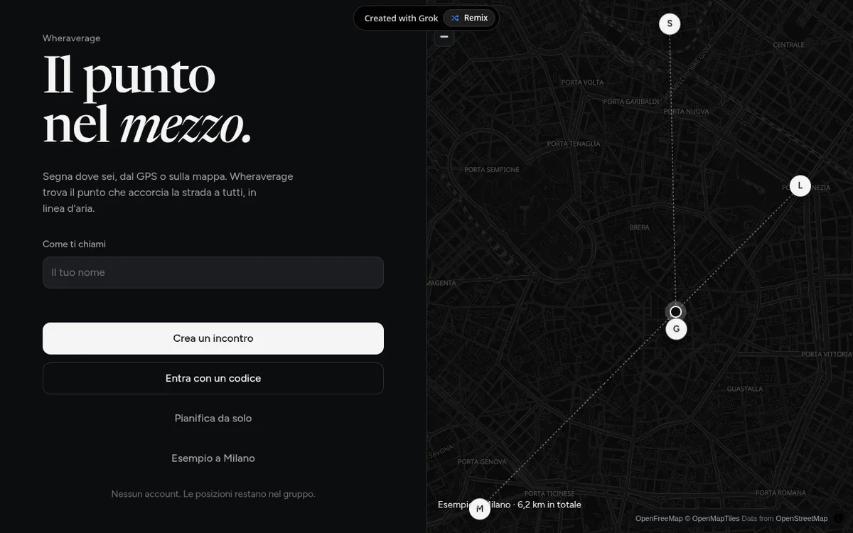 Wheraverage screenshot: Use a meeting point finder for groups