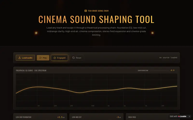 Screenshot of Cinematic Sound Sculpt