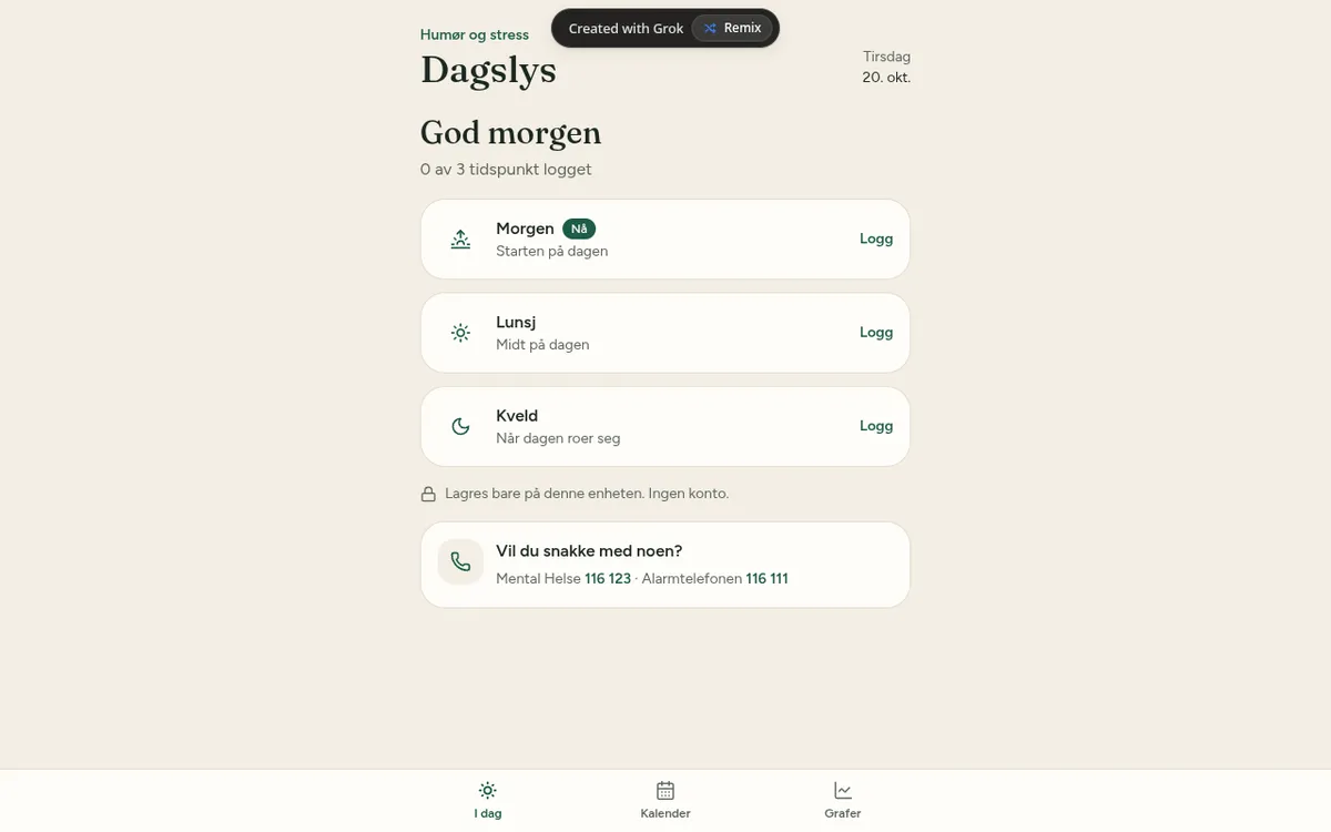 Screenshot of Dagslys