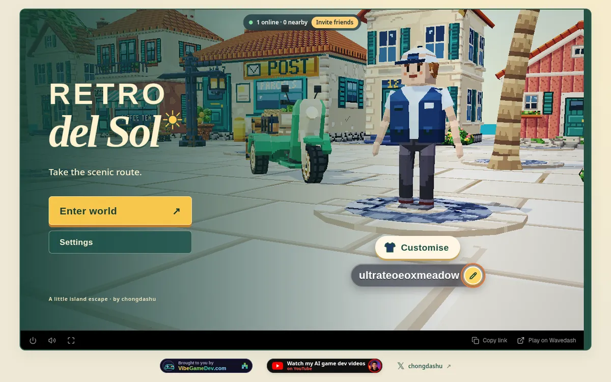 Retro del Sol screenshot: Explore sunny low-poly islands with friends