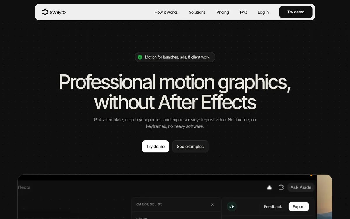 Screenshot of Swayro