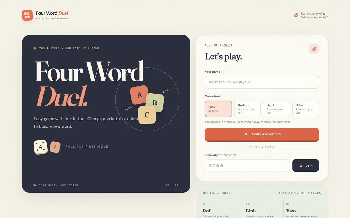 Screenshot of Four Word Duel
