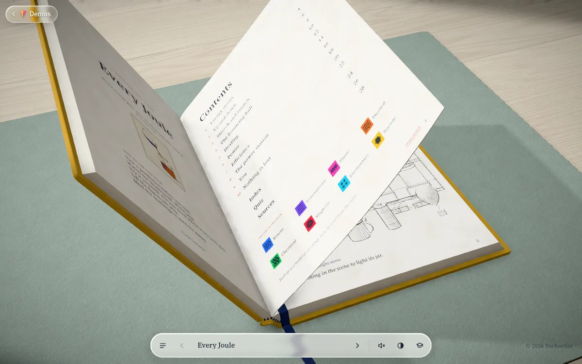 Every Joule screenshot: Learn GCSE energy physics in a 3D book