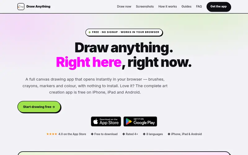 Screenshot of Getdrawanything