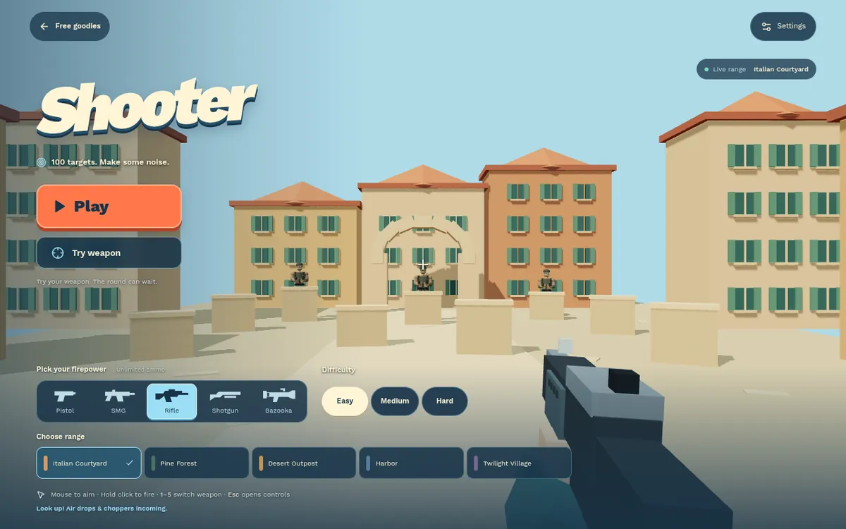 Screenshot of Indie Goodies Shooter